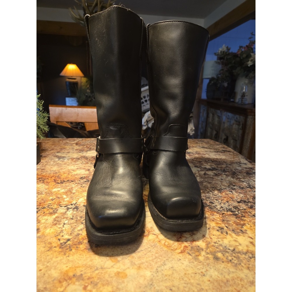 Milwaukee MB410 Black 9D Leather High Motorcycle Boots Safety,Riding soft toe